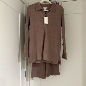 Jason Wu Brown Ribbed 2 set - top and bottom